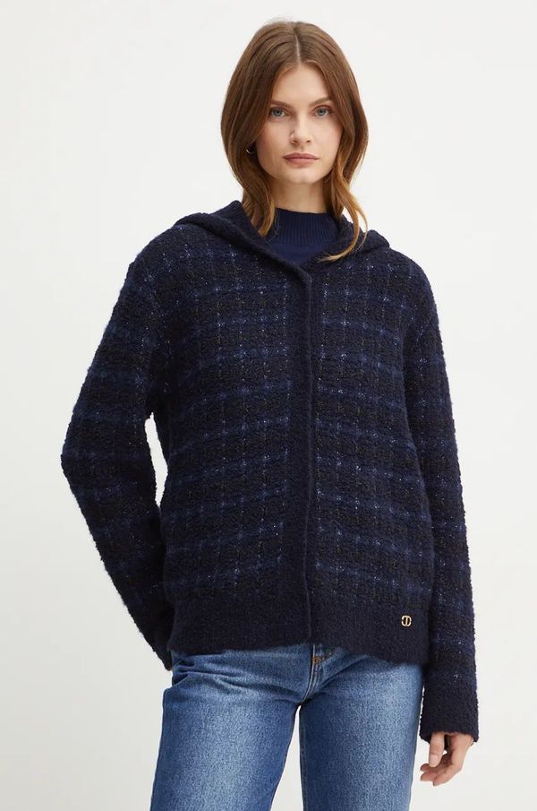 Twinset Vuneni kardigan Twinset boja: tamno plava, 242TT3580