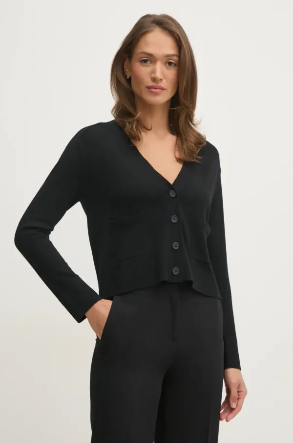 United Colors of Benetton Vuneni kardigan United Colors of Benetton za žene, boja: crna, lagani, 11AHD604R