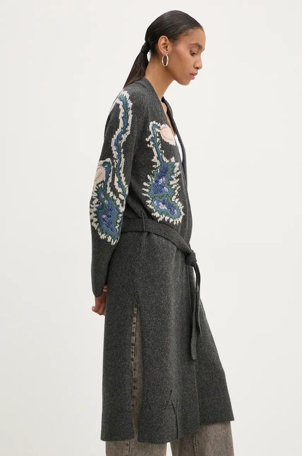 Zadig&Voltaire Vuneni kardigan ZADIG&VOLTAIRE boja: siva, KWCO00081