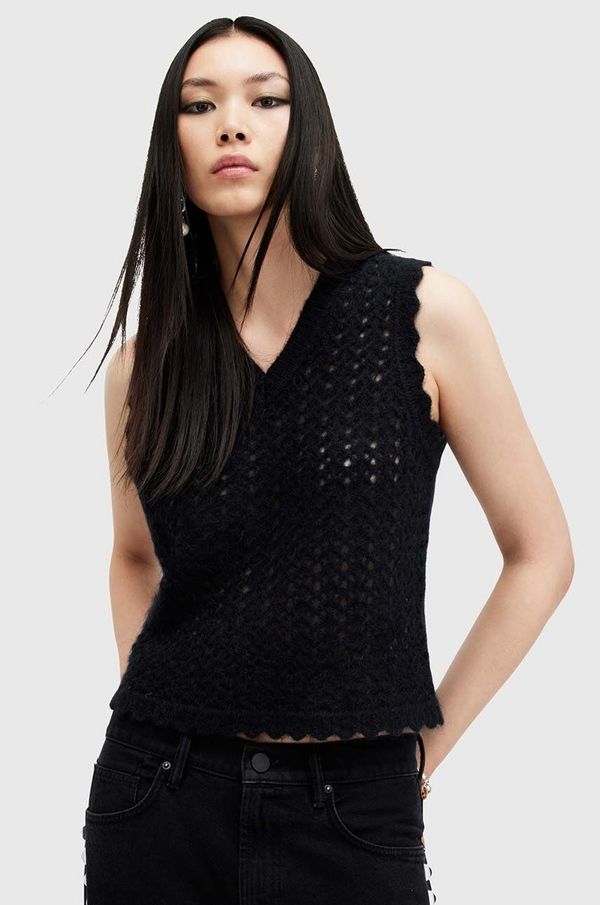 AllSaints Vuneni prsluk AllSaints VIVIAN TANK boja: crna, lagani, W057KB