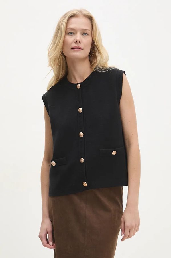 Answear Lab Vuneni prsluk Answear Lab boja: crna