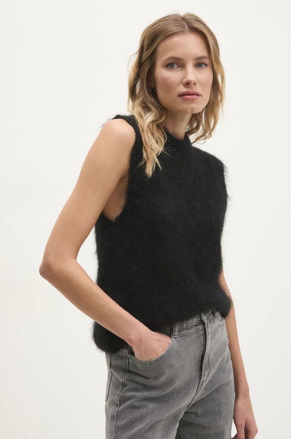 Answear Lab Vuneni prsluk Answear Lab boja: crna, lagani