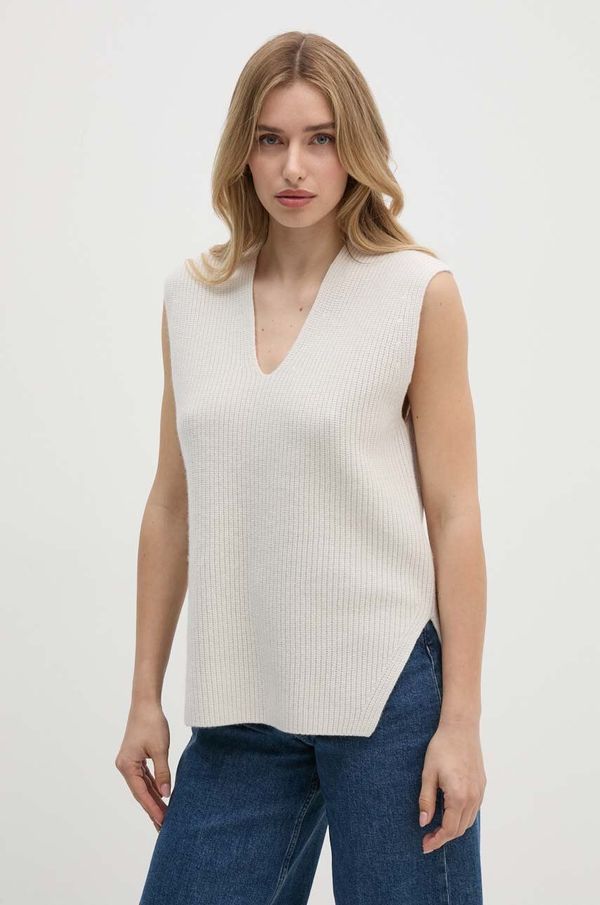 Calvin Klein Vuneni prsluk Calvin Klein boja: bež, lagani, K20K207249