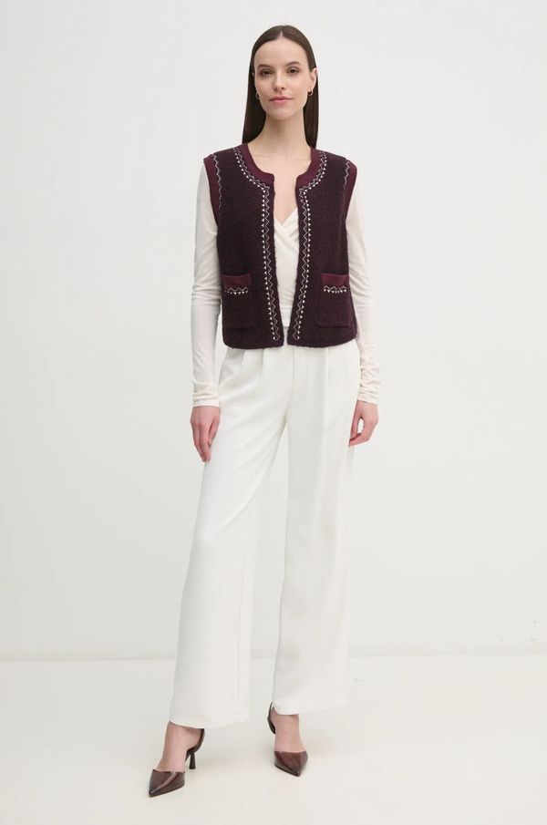 Hoss Intropia Vuneni prsluk Hoss Intropia boja: bordo, bez zakopčavanja, 6318062