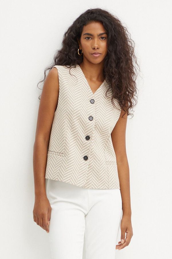 Liviana Conti Vuneni prsluk Liviana Conti boja: bež, jednoredno zakopčavanje, F4WL24