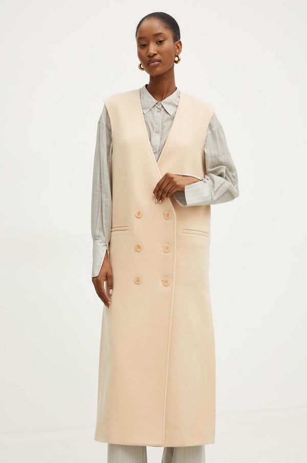 Patrizia Pepe Vuneni prsluk Patrizia Pepe boja: bež, za prijelazno razdoblje, 8O0144 A361