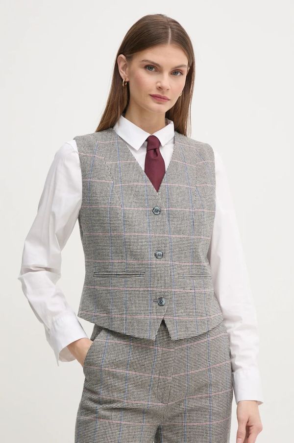 Pepe Jeans Vuneni prsluk Pepe Jeans FLORINA boja: siva, jednoredno zakopčavanje, PL402520