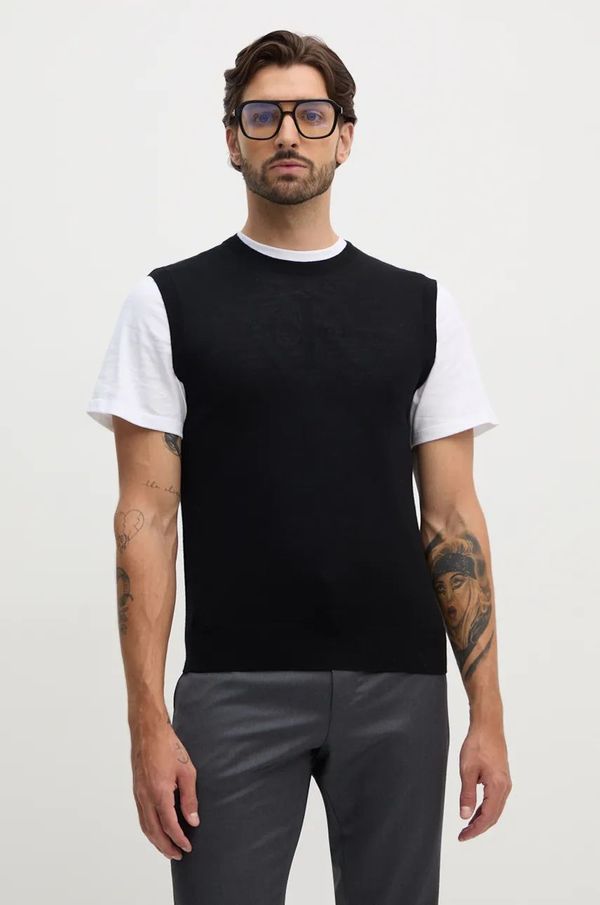 United Colors of Benetton Vuneni prsluk United Colors of Benetton boja: crna, lagani, 11AHU105Z