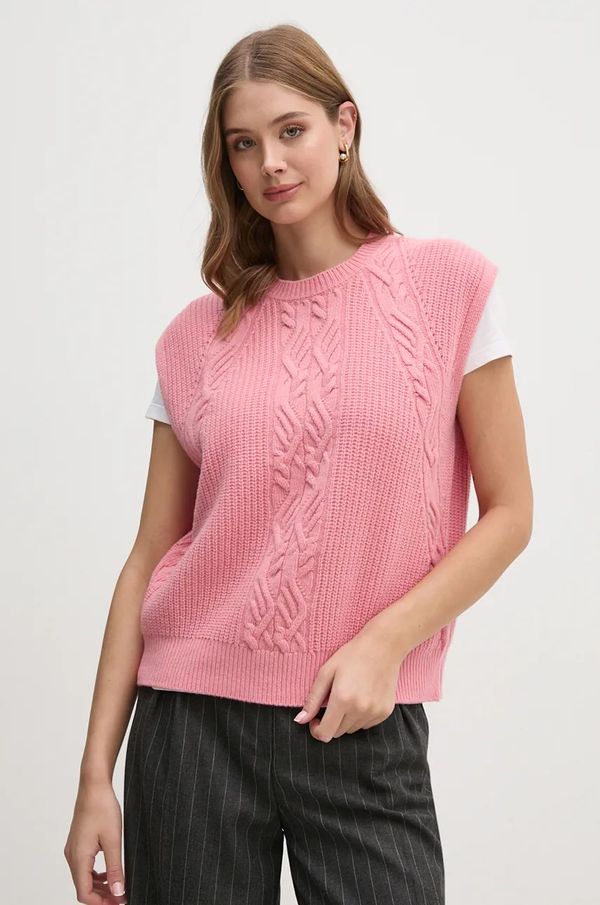 United Colors of Benetton Vuneni prsluk United Colors of Benetton boja: ružičasta, 1344D10C9