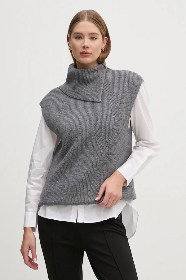 United Colors of Benetton Vuneni prsluk United Colors of Benetton boja: siva, s dolčevitom, 122ND203G