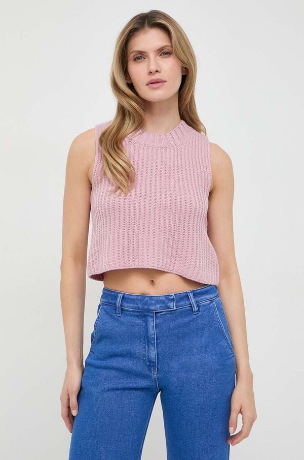 Weekend Max Mara Vuneni prsluk Weekend Max Mara boja: ružičasta, lagani