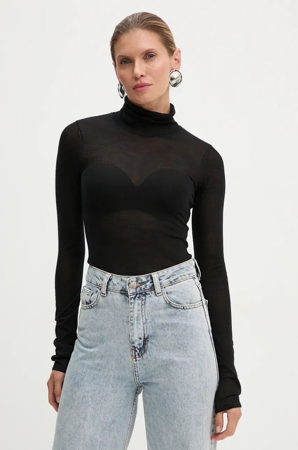 A.L.C. Vuneni pulover A.L.C. za žene, boja: crna, lagani, s dolčevitom, 7SWTP00617