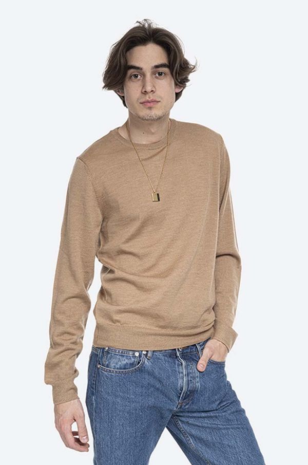 A.P.C. Vuneni pulover A.P.C. Pull King za muškarce, boja: bež, lagani, WVAWM.H23628-BEIGE