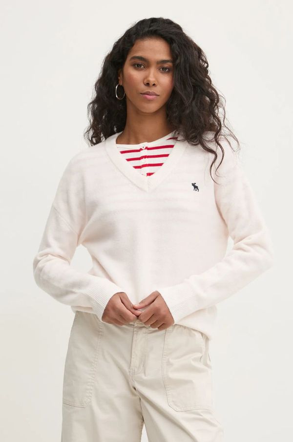 Abercrombie & Fitch Vuneni pulover Abercrombie & Fitch za žene, boja: bež, lagani, KI150-4391