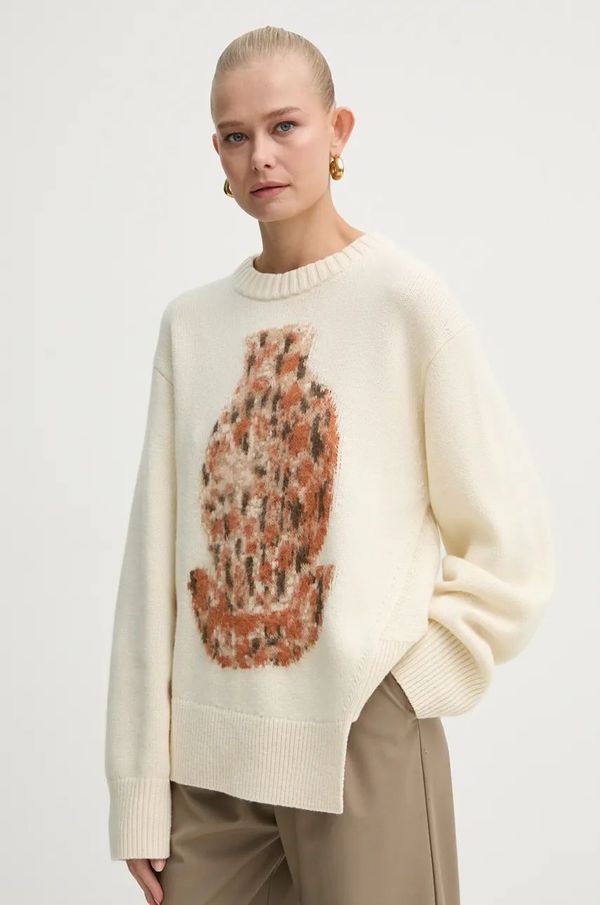 Aeron Vuneni pulover AERON za žene, boja: bež, PU278545