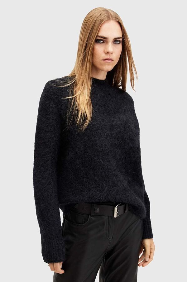AllSaints Vuneni pulover AllSaints VORTEX JUMPER za žene, boja: crna, topli, W032KB