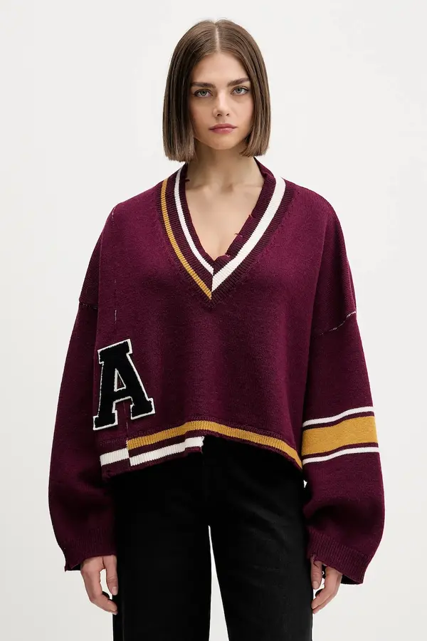 Ambush Vuneni pulover AMBUSH Damaged Rib V Neck Sweater