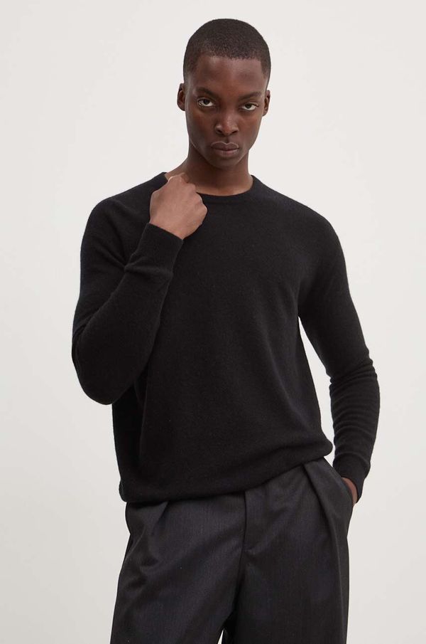 American Vintage Vuneni pulover American Vintage za muškarce, boja: crna, lagani, MRAX18AH24