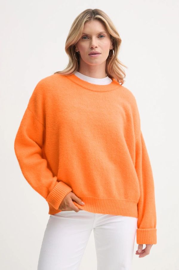 American Vintage Vuneni pulover American Vintage za žene, boja: narančasta, lagani, VITO18EE25