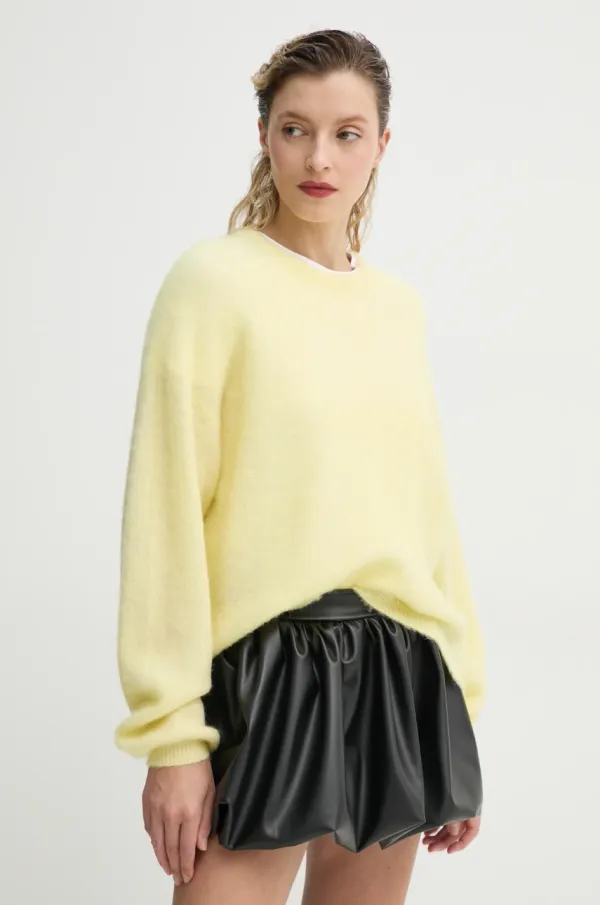 American Vintage Vuneni pulover American Vintage za žene, boja: žuta, lagani, NEN18CE25