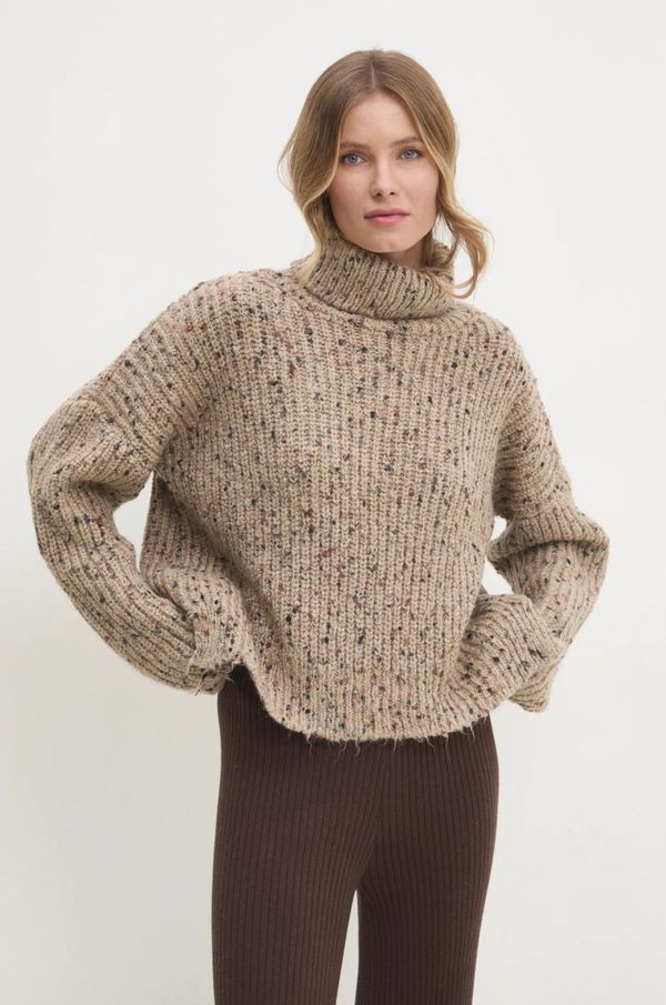 Answear Lab Vuneni pulover Answear Lab boja: bež, topli, s dolčevitom