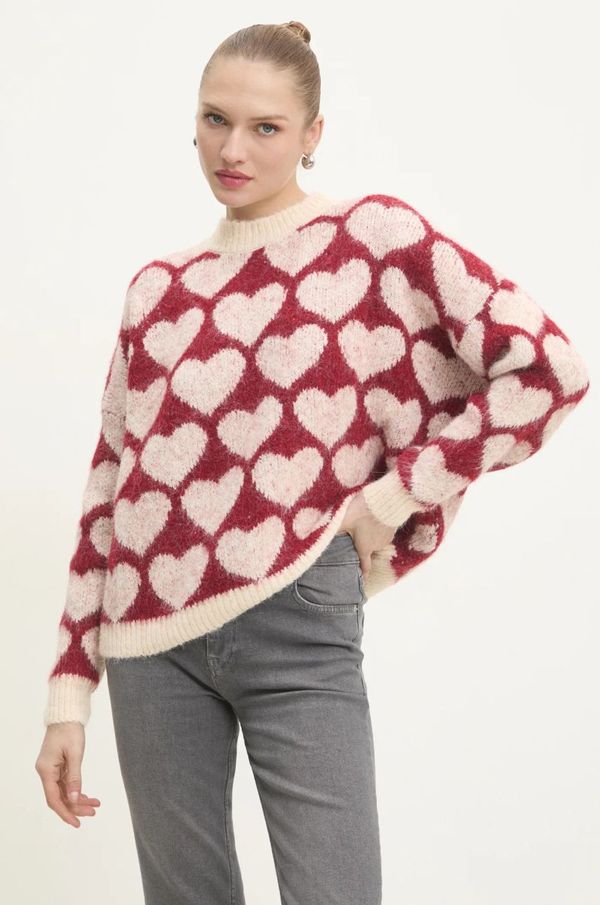 Answear Lab Vuneni pulover Answear Lab boja: bordo, topli