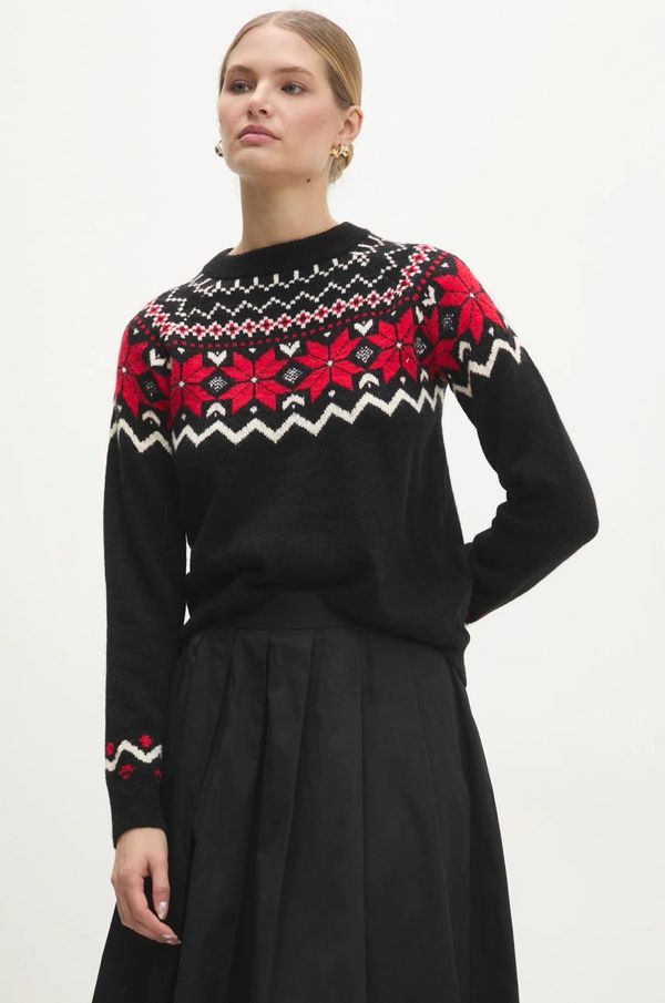 Answear Lab Vuneni pulover Answear Lab boja: crna, lagani