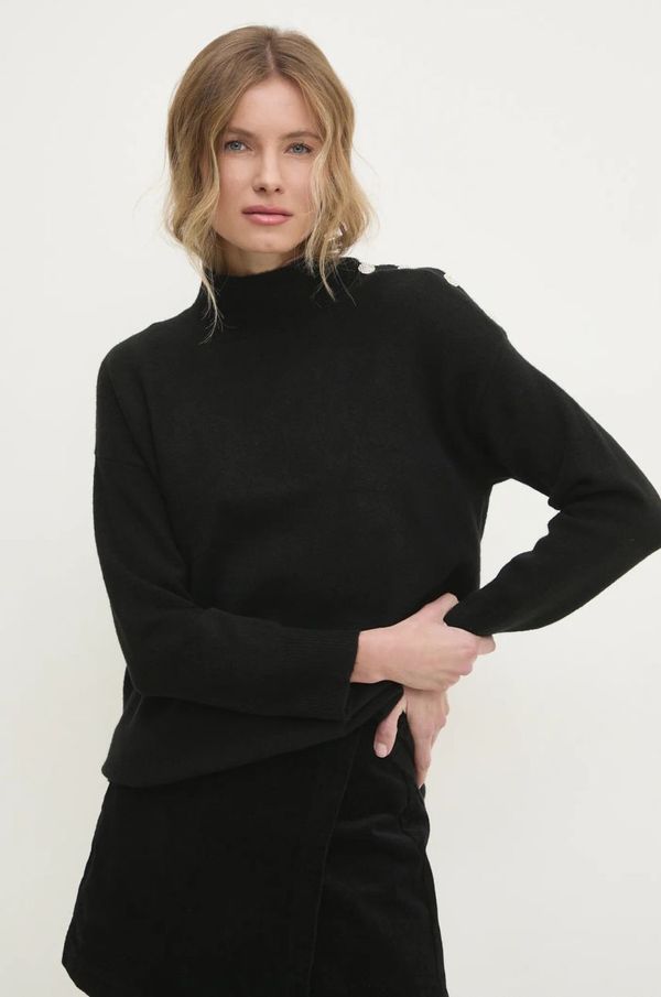 Answear Lab Vuneni pulover Answear Lab boja: crna, lagani, s dolčevitom