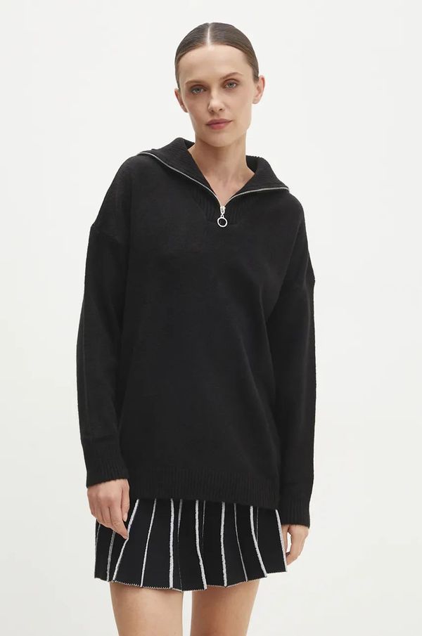 Answear Lab Vuneni pulover Answear Lab boja: crna, lagani, s dolčevitom