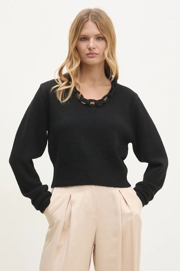 Answear Lab Vuneni pulover Answear Lab boja: crna