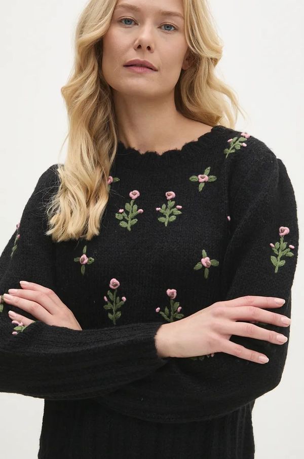 Answear Lab Vuneni pulover Answear Lab boja: crna