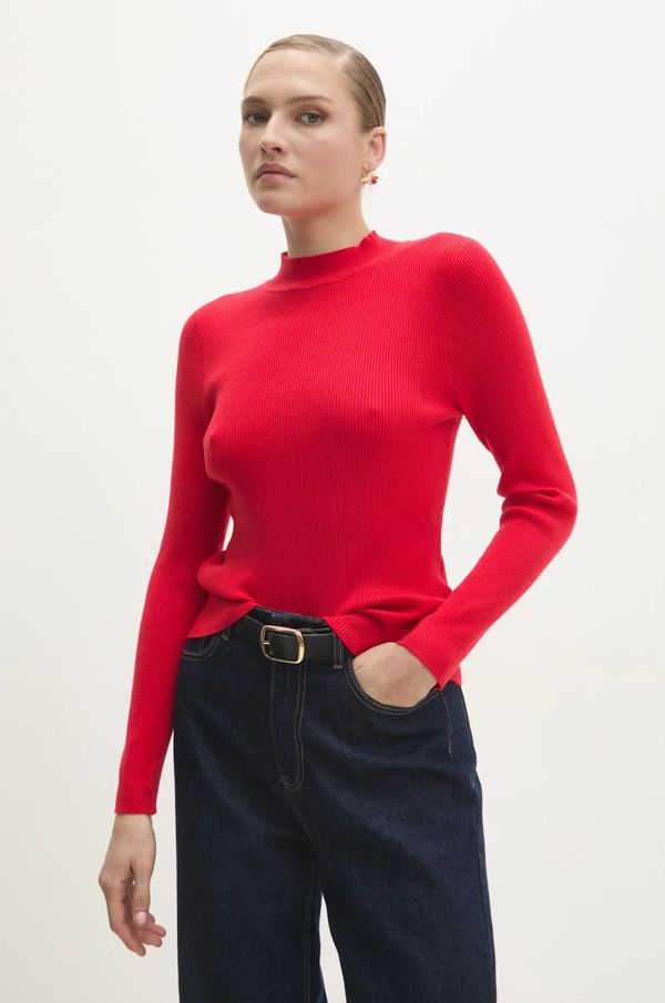 Answear Lab Vuneni pulover Answear Lab boja: crvena, lagani