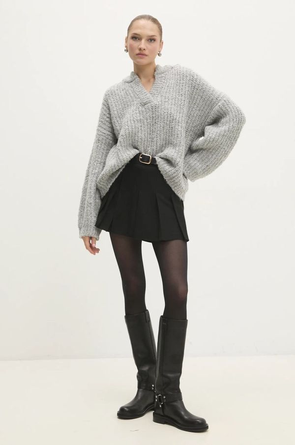 Answear Lab Vuneni pulover Answear Lab boja: siva, topli