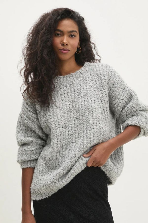 Answear Lab Vuneni pulover Answear Lab boja: siva, topli