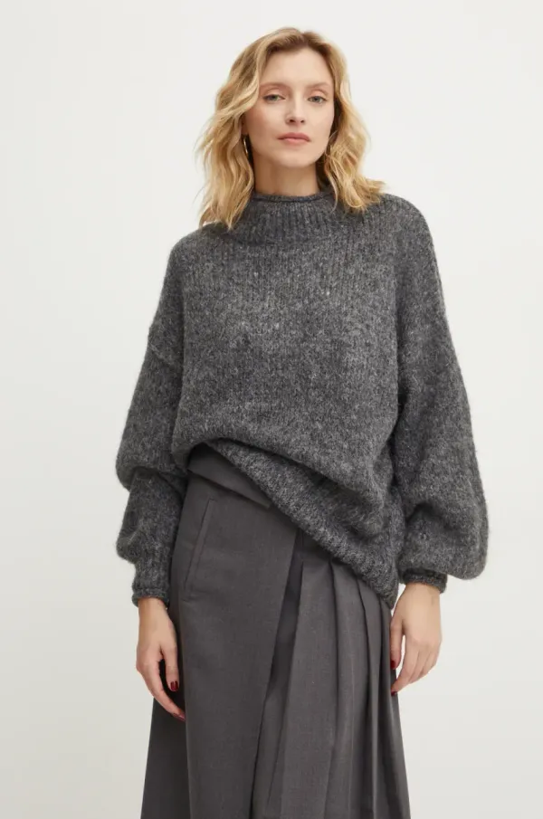 Answear Lab Vuneni pulover Answear Lab boja: siva, topli
