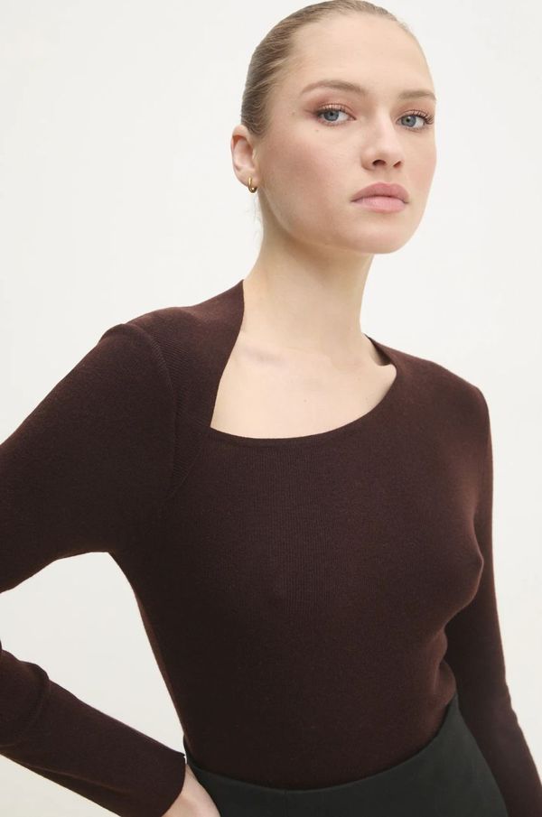 Answear Lab Vuneni pulover Answear Lab boja: smeđa, lagani