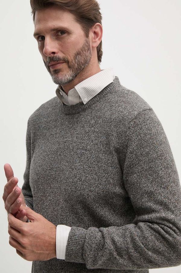 Barbour Vuneni pulover Barbour za muškarce, boja: siva, topli