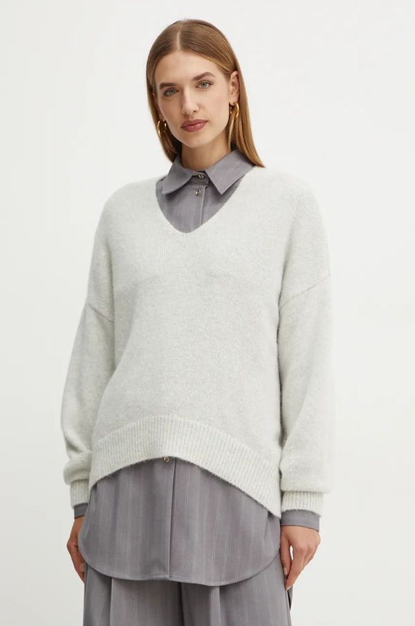 Boss Orange Vuneni pulover Boss Orange za žene, boja: siva, 50528631