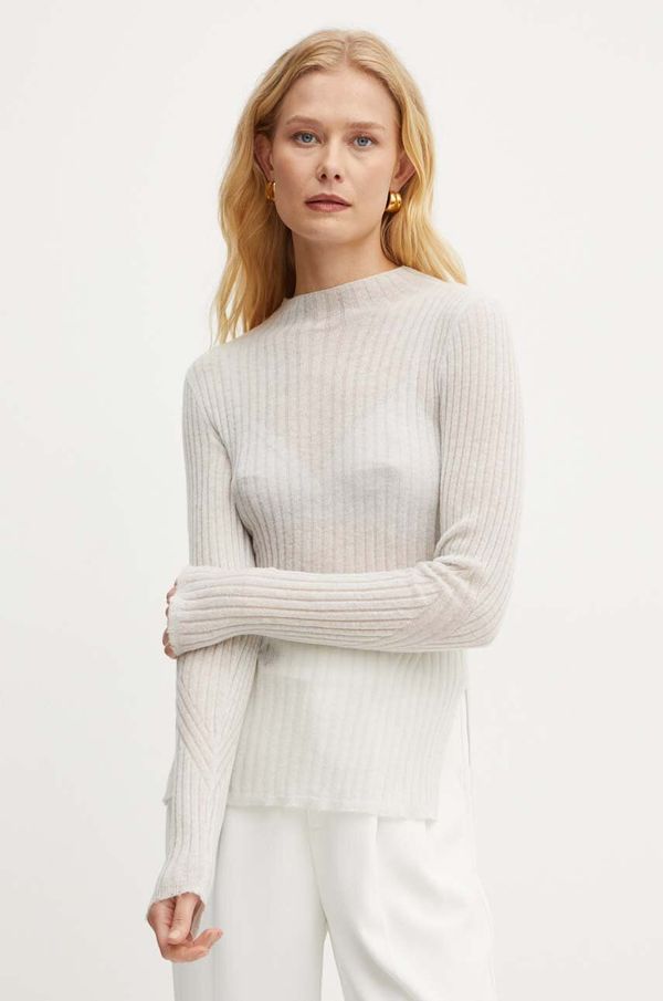 Boss Orange Vuneni pulover Boss Orange za žene, boja: siva, lagani, 50519155