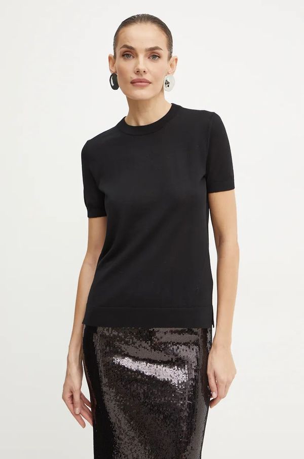 Boss Vuneni pulover BOSS za žene, boja: crna, lagani, 50492857