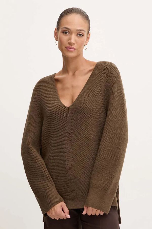 Boss Vuneni pulover BOSS za žene, boja: smeđa, 50523738