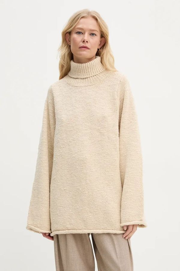 By Malene Birger Vuneni pulover By Malene Birger CHARICE za žene, boja: bež, topli, s dolčevitom, Q72457003