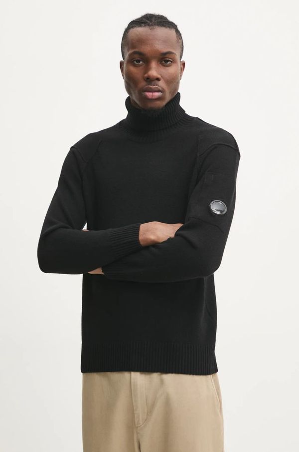 C.P. Company Vuneni pulover C.P. Company za muškarce, boja: crna, s dolčevitom, 17CMKN142A110149A