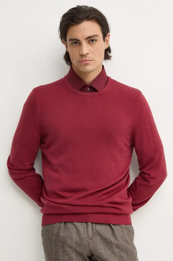 Calvin Klein Vuneni pulover Calvin Klein za muškarce, boja: crvena, lagani