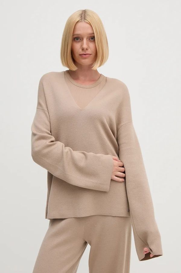 Calvin Klein Vuneni pulover Calvin Klein za žene, boja: siva, K20K207442