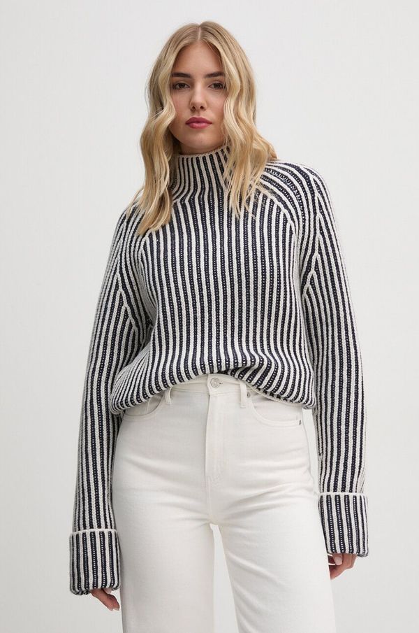 Calvin Klein Vuneni pulover Calvin Klein za žene, topli, s poludolčevitom, K20K207439