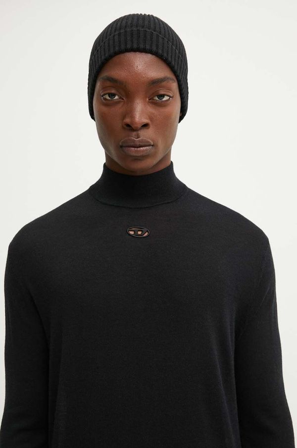 Diesel Vuneni pulover Diesel K-GIL za muškarce, boja: crna, lagani, A12445.0CHAU