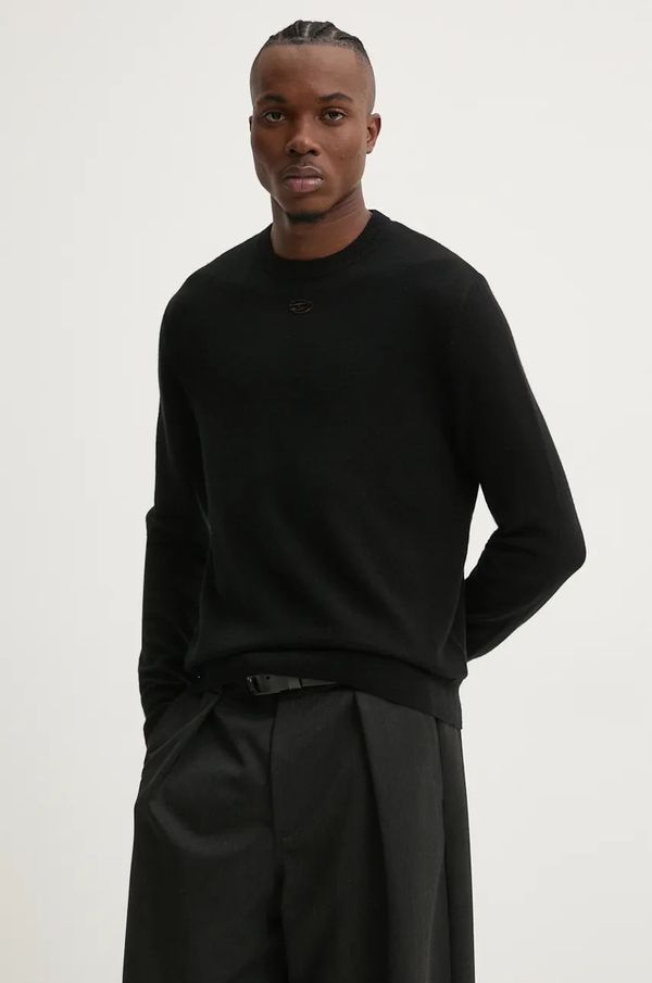 Diesel Vuneni pulover Diesel K-VIERI za muškarce, boja: crna, lagani, A12436.0GEAY