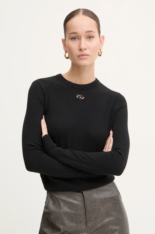 Diesel Vuneni pulover Diesel M-AREESAX za žene, boja: crna, lagani, A13013.0GEAY