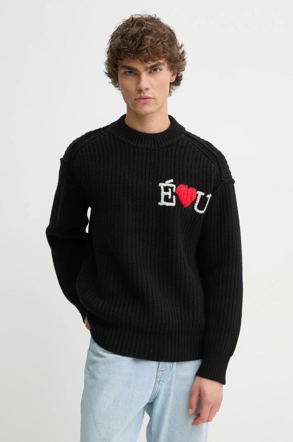 Études Studio Vuneni pulover Études Studio za muškarce, boja: crna, topli, H24MMKNI605